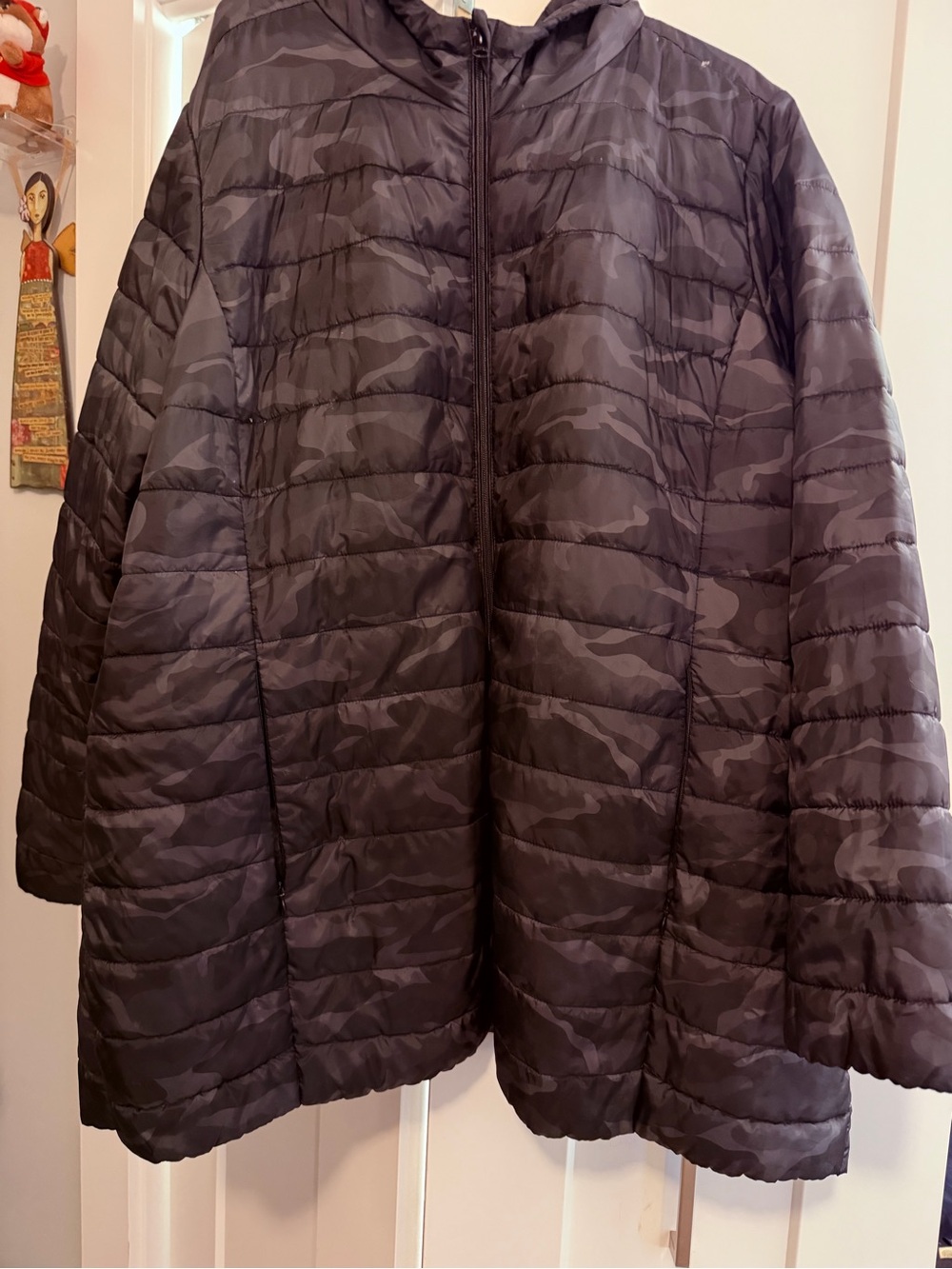 torrid Black Camouflage Quilted Hooded Puffer